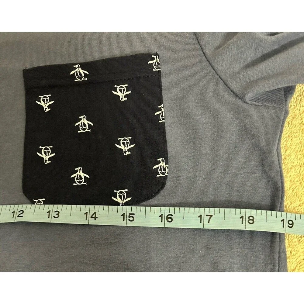 Original Penguin By Munsingwear Men's Medium Blue Cheeseburger Pocket T Shirt